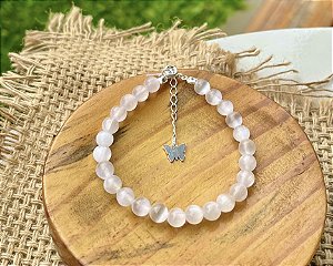 Pulseira Selenita 6mm - Prata