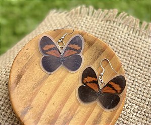 Brinco Borboleta - Marrom e Laranja