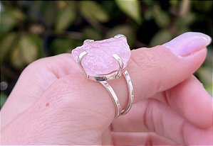 Anel Quartzo Rosa - Prata