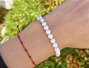 Pulseira Howlita Branca 6mm