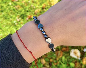 Pulseira Hematita - Coração
