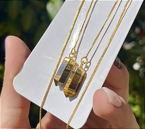 Brinco Fada Olho de Tigre - Dourado