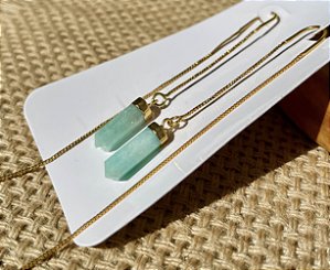 Brinco Fada Amazonita - Dourado