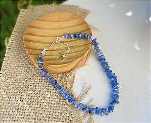 Gargantilha Cianita Azul - Prata