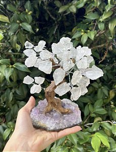 Árvore da Felicidade G - Ametista com Quartzo Cristal