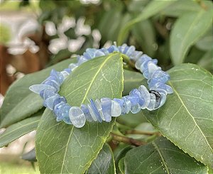 Pulseira Água Marinha com Cianita Azul - Cascalho
