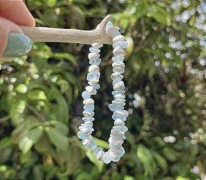 Pulseira Água Marinha com Howlita Branca - Cascalho
