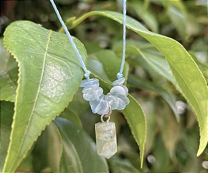 Colar Água Marinha - Pingente Obelisco