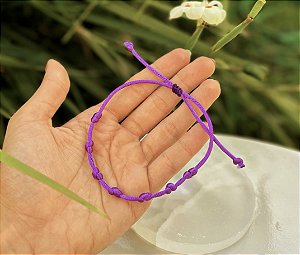 Pulseira Kabbalah 7 nós - Roxa