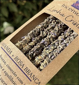 Incenso Linha Cristal - Lavanda com Rosa Branca