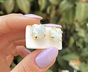 Brinco Água Marinha - Dourado
