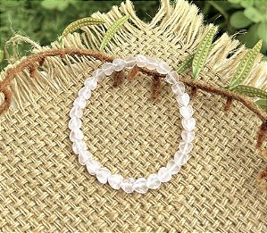Pulseira Quartzo Rosa - Coração