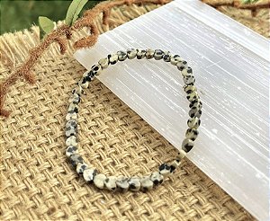 Pulseira Jaspe Dálmata - Coração