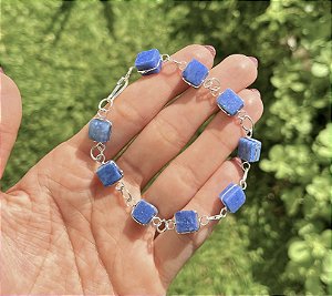 Pulseira Quartzo Azul - Prata