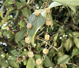 Pulseira Quartzo Hematóide - Dourada
