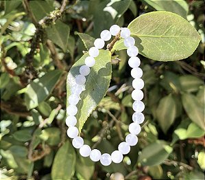 Pulseira Quartzo Branco - 6mm
