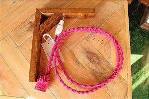 Luminária cordão Luz macrame Rosa