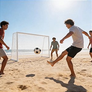 Trave de futebol de areia 5,00 x 2,20 x 1,00 3 polegadas