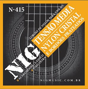 Encordoamento Violão Nylon Cordas Tensão Média NIG N-415