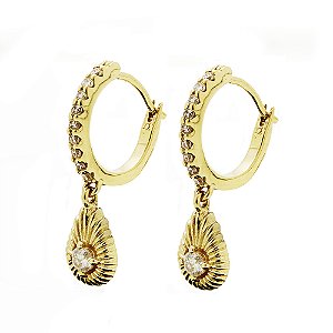ARGOLA PLENITUDE PETIT COM PINGENTE GOTINHA DE AMOR COM BRILHANTES