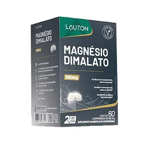 Magnésio Dimalato Max - 60 Cápsulas Lauton Nutrition