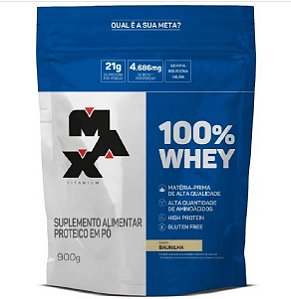 100% Whey Refil I Max Titanium - Sabor: Baunilha (900g)