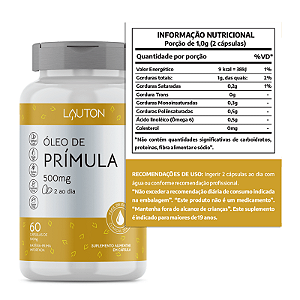 Óleo de Prímula 500mg - 60 Cápsulas  Lauton Nutrition