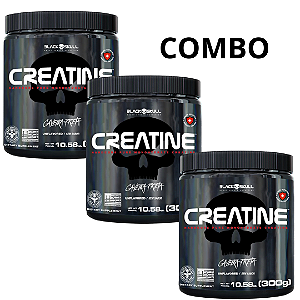 COMBO: 3 Creatinas Black Skull 100% Pura 300g