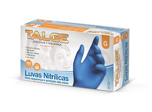 Luva Nitrílica Azul (M) Talge c/100