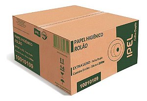 Papel Higiênico Rolão Folha Dupla 10x250mt 8Rls - 30 g/m2 - Ipel