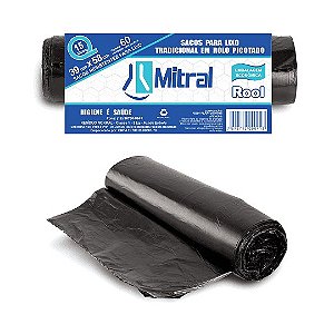 Saco p/ lixo  15L Mitral Rool   c/ 60 unid