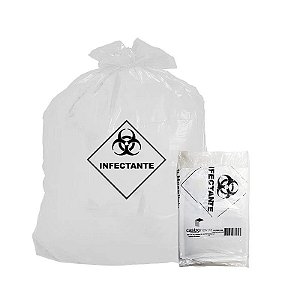 Saco P/ Lixo Branco 200 Litros ABNT Virgem C100 - 0,6  µm Pesado