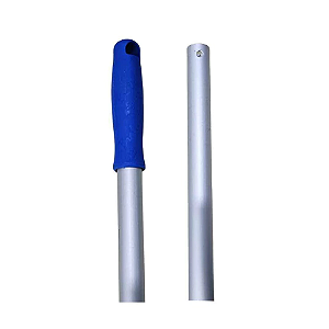 Cabo de Alumínio Estriado sem Rosca 1,40mx22mm manopla Azul com furo - Bralimpia