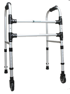 ANDADOR FIXO 2 BARRAS 100KG INFANTIL C/RODAS - NATURAL