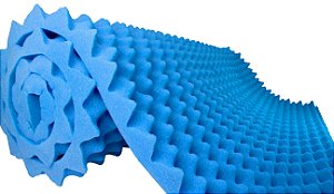 COLCHÃO ORTOPEDICO PIRAMIDAL VÁCUO 0,88 X 1,88 X 4,0CM AZUL D28