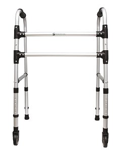 ANDADOR FIXO 2 BARRAS 80KG C/RODAS - NATURAL