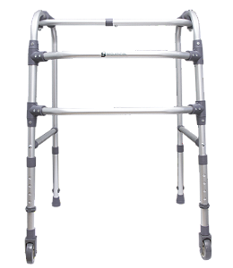 ANDADOR ARTICULADO 3 BARRAS 130KG C/RODAS - NATURAL