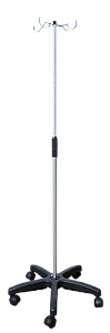SUPORTE PARA SORO EM INOX  - BASE COM RODIZIOS