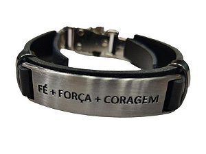 pulseira fé força e coragem