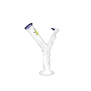 Bong de Vidro Proveta Ice Borda Azul 23cm REF554 Eai Bateu?