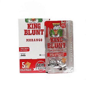 Seda King Blunt - Morango (Caixa com 25 uni com 5 Folhas)