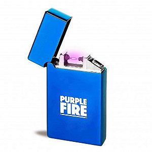 Isqueiro De Metal Purple Fire - Azul (Recarregável)