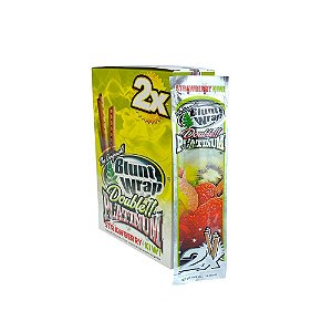 Display Seda Blunt Wrap Double Platinium (CX/25 Pacotes Com 2 un) - Strawberry Kiwi
