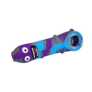 Pipe De Vidro Com Silicone - Ameba Roxo