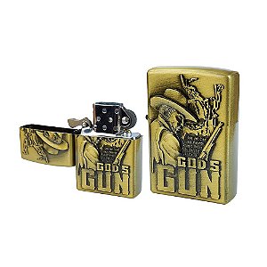 Isqueiro De Metal Dourado Para Fluido - Gods Gun
