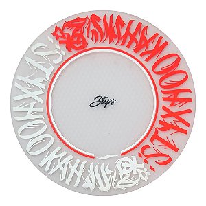 Tapete De Silicone Styx Fireproof Transparente - Vermelho/Branco