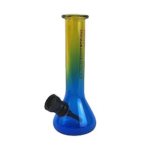 Bong De Vidro DK Cônico Pequeno - Azul / Amarelo