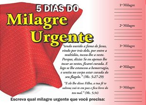Cartela 5 dias do Milagre Urgente - 50 un