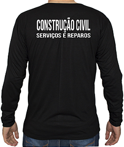 Camiseta Construção Civil Manga Longa