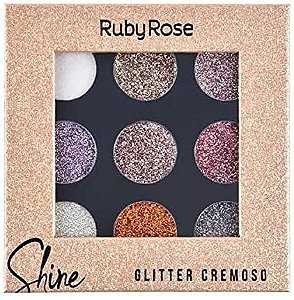 Paleta Shine Glitter Cremoso Ruby Rose